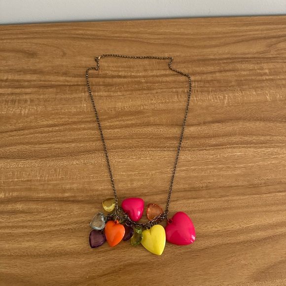 RAINBOW HEARTS CHARMS NECKLACE - Picture 1 of 6